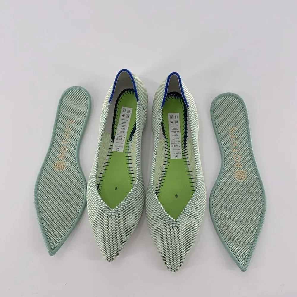 Rothy's The Point Mint Green Ballet Flats Size 6.5